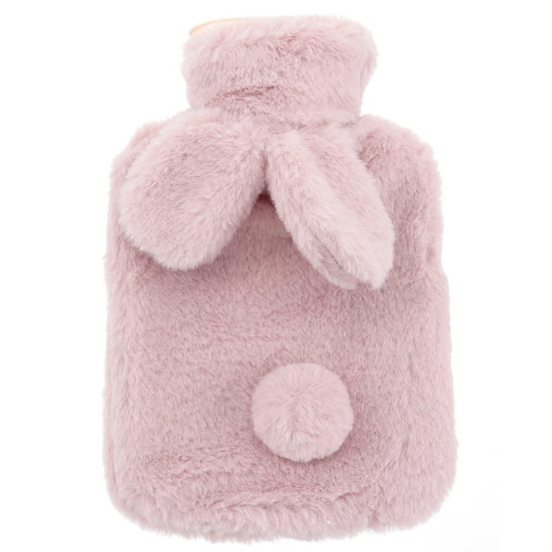 FELTECHELECTR 1 bolsa de agua caliente portátil con forma de conejo de peluche (rosa)