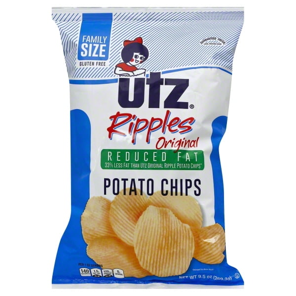 Utz Reduced Fat Gluten-Free Ripples Original Potato Chips Family Size