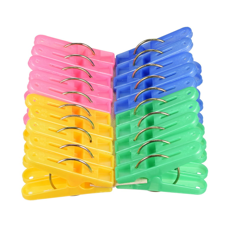 Uxcell Plastic Towel Clothes Hanging Clips Clamps Hanger Assorted Color 20pcs, Size: 5.5 x 1.2 x 3.5cm / 2.2 x 0.5 x 1.4 (Large*W*H), Multicolor