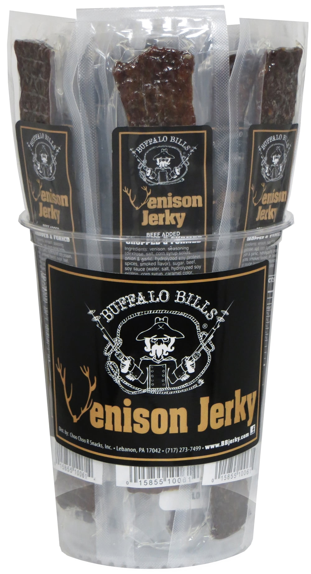 Buffalo Bills 25-ct Original Venison Jerky Wrapped Strips (two 25-ct tubs of venison jerky strips)