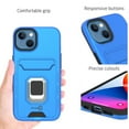 thumbnail image 5 of CoverON For Apple iPhone 14 Plus Case, Credit Card slot Ring KickStand Rugged Phone Cover Magnetic holder, Blue, 5 of 9
