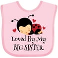 thumbnail image 3 of Inktastic Little Sister Ladybug Girls Baby Bib, 3 of 4