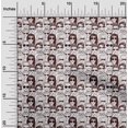 thumbnail image 2 of oneOone Polyester Lycra Dark Brown Fabric People Doodle Art Sewing Material Print Fabric By The Yard 56 Inch Wide, 2 of 6