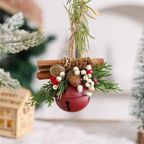 EWASWON Red Christmas Bell Ornament - Metal Xmas Jingle Bell Decor for Christmas Tree, Reusable Holiday Hanging Ornaments for Home Festive Decor