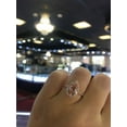 thumbnail image 5 of HeartsAndYou 5ct Pear Cut Natural Peach Morganite & Moissanite Halo Ring 14k SOLID Rose Gold, 5 of 8