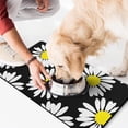 thumbnail image 2 of Yellow Daisy Print Dog Food Mat, Vintage Boho Floral Pet Feeding Mat Durable Waterproof No-Spill Absorbent Mat for Dogs and Cats, 2 of 5