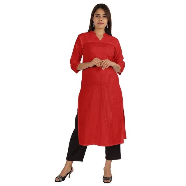Moomaya Blouses Unies pour Femmes Kurti Ethnique Indienne Kurta Décontractée en Coton