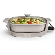 Bella Make & Take Electric Skillet Oatmilk 12 Inch Cast Aluminum Kitchenware
