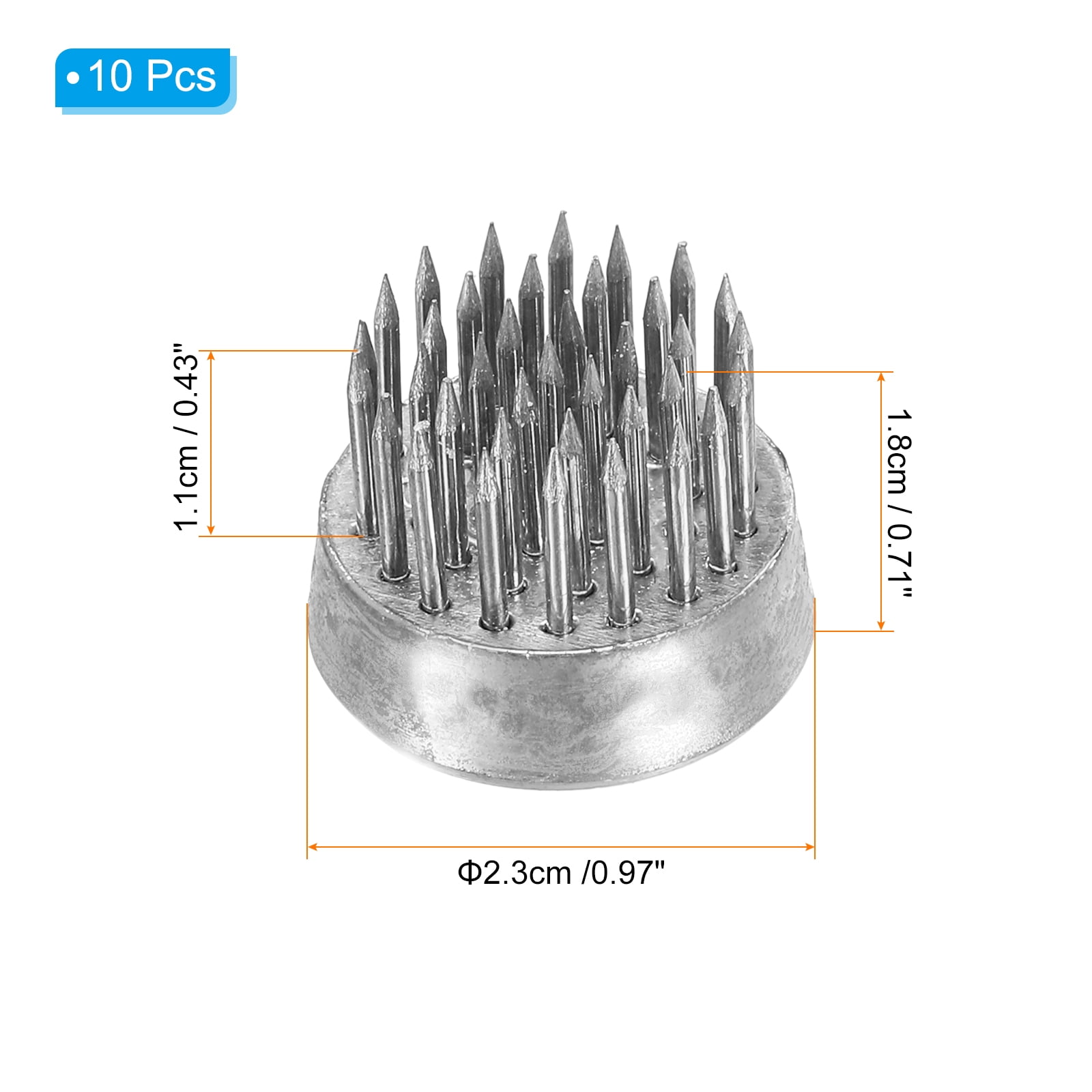 Uxcell 0.9" Flower Frogs Ikebana Kenzan Flower Arranger Tool Stainless Floral Frog Pin Holder Silver 10Pcs