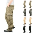 thumbnail image 5 of Lovskoo Men's Casual Cargo Pants Slim Multi Pocket Straight Trousers Outdoor Sports Work Pants Yellow, 5 of 5