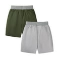thumbnail image 3 of HILEELANG Little Boys'Shorts 2-Pack Chino Short Summer Cotton Casual Pants with Pockets Grey Army Green 7Years, 3 of 5