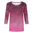 thumbnail image 5 of Womens Summer Shirts and Tops Summer Blouses Womens Tops 3/4 Sleeve Plus Size Tops for Women Summer Dressy Print T Shirts for Women, 5 of 5
