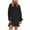Black, variant on Efsteb Womens Oversized Long Sleeve Patchwork Sweatshirt Dress Crewneck Tunic Sweatshirts Fall Loose Pullover Top (Brown,L)