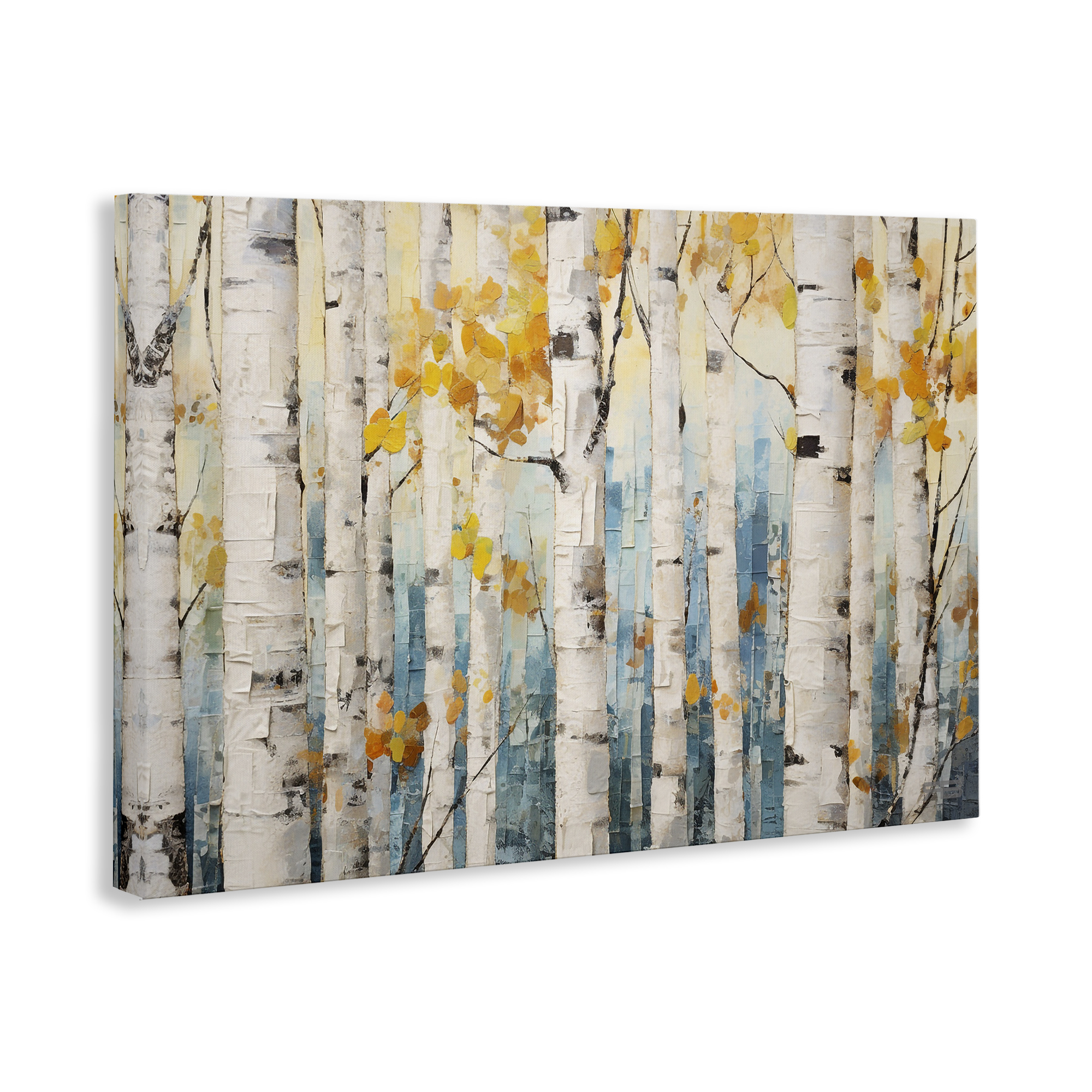 Stupell Industries Autumn Birch Forest Landscape Painting Gallery Wrapped Canvas Art Print Wall Art, 30 x 20