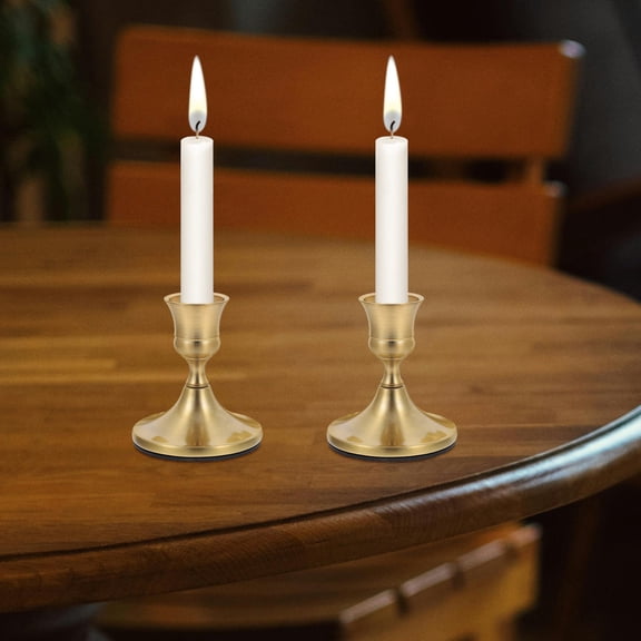 OUNONA Candlestick Holders for Candles Golden Iron 3Pcs 3In