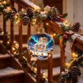 thumbnail image 5 of Diceymbol White Ram Aurora Borealis Christmas Ball Ornament, 3.15 In Plastic Hanging Decoration with Arctic Winter Landscape Artwork, 5 of 6