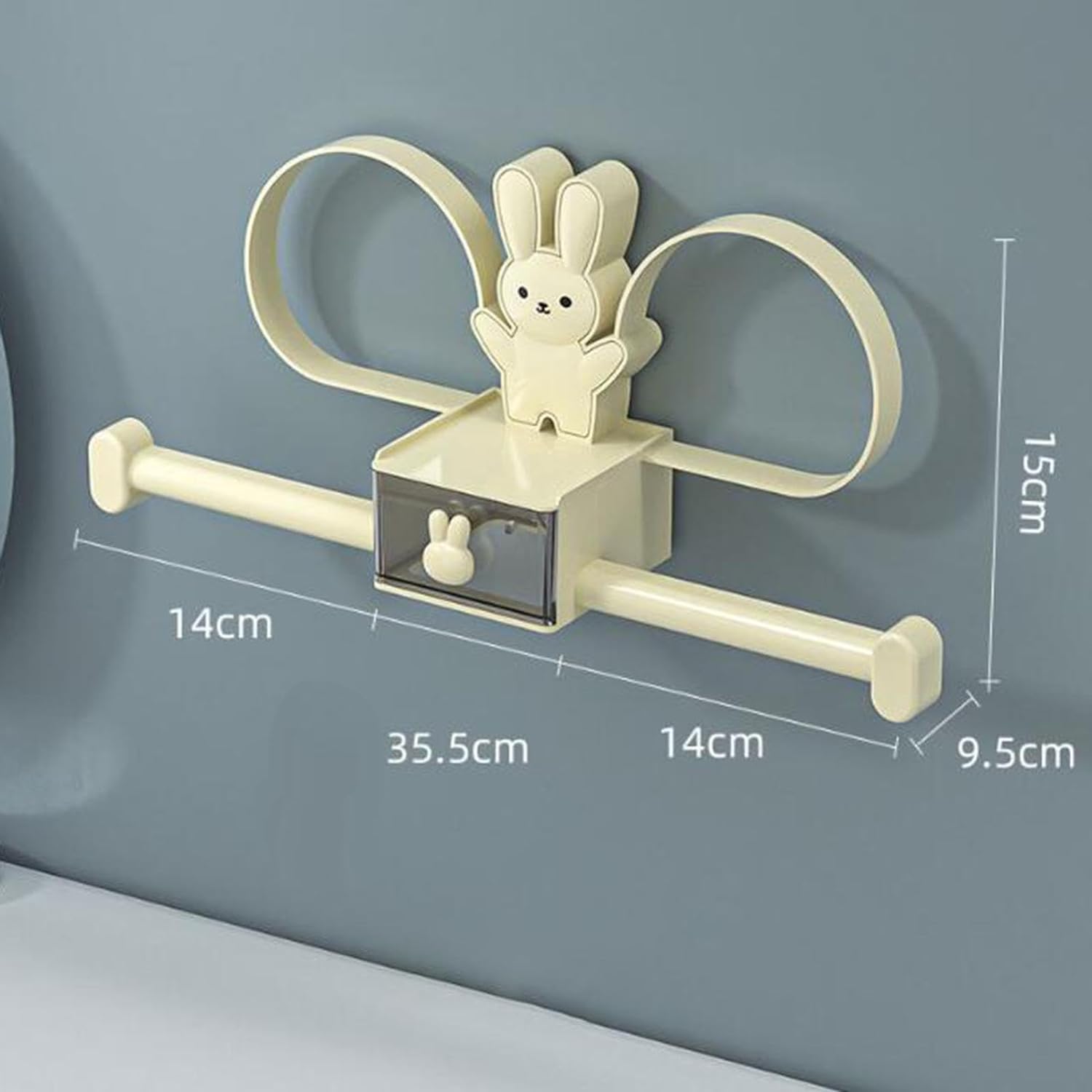 Rabbit Headband Holder Organizer, Multifunctional Wall Mounted Hair Accessory Holder for Hair Clips, Hair Bands, Jewelry, Necklaces, Bracelets, Home Storage and Organizer for Bedroom, White