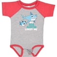 thumbnail image 3 of Inktastic My Big Sister Loves Me with Cute Sharks Boys or Girls Baby Bodysuit, 3 of 5