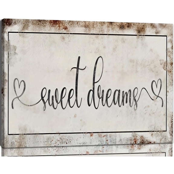 Sweet Dreams Farmhouse Wall Decor 8 in x 12 in Framed Typography Art Canvas Art Prints