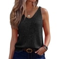 thumbnail image 4 of Qwertyu Women's Tank Top with Knitted Sequins Sleeveless V Neck Shirt Casual Sequins Strappy Elegant Blouses Black One Size, 4 of 5