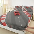 thumbnail image 3 of Castle Fairy Adults Boys Girls Sport Racing Car 4pcs Bed Sheets,Grey Red King Sheets,Speed Race Super Cozy Sheet Set,Ultra Soft Home Decor, 3 of 7