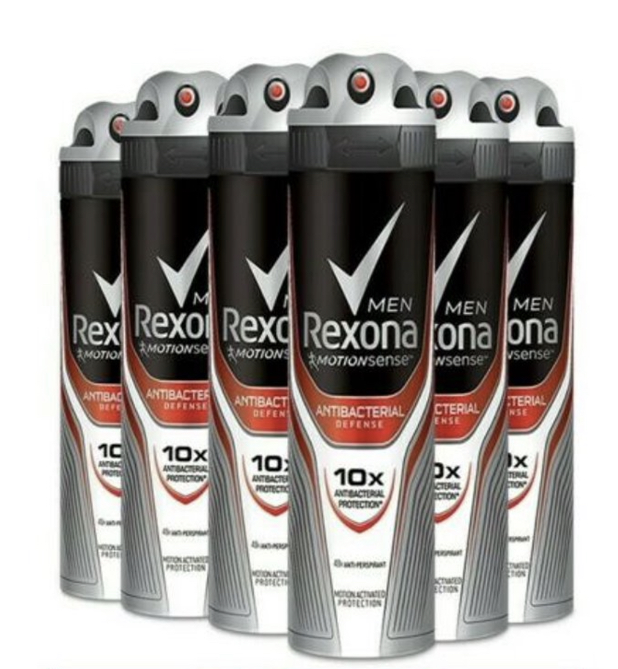 6 x Rexona Men Antibacterial Defense Deodorant Spray 200 ML (6x 6.76 oz