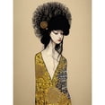 thumbnail image 1 of Golden Geisha Girl Abstract Elegant Painting Large Wall Art Poster Print Thick Paper 18X24 Inch, 1 of 5