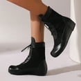thumbnail image 7 of Bnwani Women Boots Ankle New Winter Fashion Toe Flat Versatile Casual Boot Black Size 5.5, 7 of 7