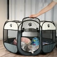 thumbnail image 7 of Octagonal Pet Tent Foldable Portable Oxford Cloth Cat and Dog Nest Outdoor Easy Operation Large Dog Cages Cat Fences (coffee,73x73x43cm), 7 of 7