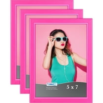 Icona Bay 5x7 Pink Wood Picture Frames, 3 Pack, Pizzazz Tabletop Frames