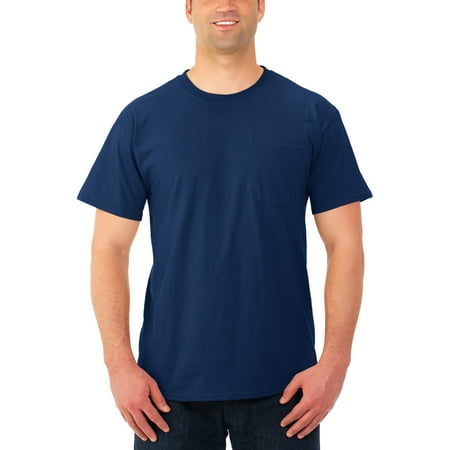 Pima Crewneck Tee - Men’s Dri-Power Crewneck Short Sleeve Pocket T Shirt, 3 Pack