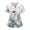 Blue, variant on Plus Size Scrub Tops for Women Floral Print Summer V Neck Shirts Side Slit Short Sleeve Comfy Nurse Uniform Shirt with Pockets Gold 3XL