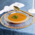 thumbnail image 2 of 12oz Clear Plastic Round Bowls with Gold Rim - Wide Rimmed Disposable Plastic Soup Bowls, Heavy Duty Salad Bowls, Dessert Bowl, Baby Showers, Weddings, Birthday Party, BPA Free (240), 2 of 2