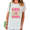 1-White, variant on UNISHE Women's Vibrant Letter Print T-Shirt Colorful Striped Background Graphic Tee Casual Short Sleeve Crewneck Top