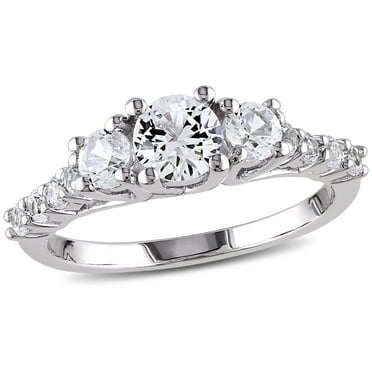 Everly Women's Created Sapphire Sterling Silver Engagement Ring