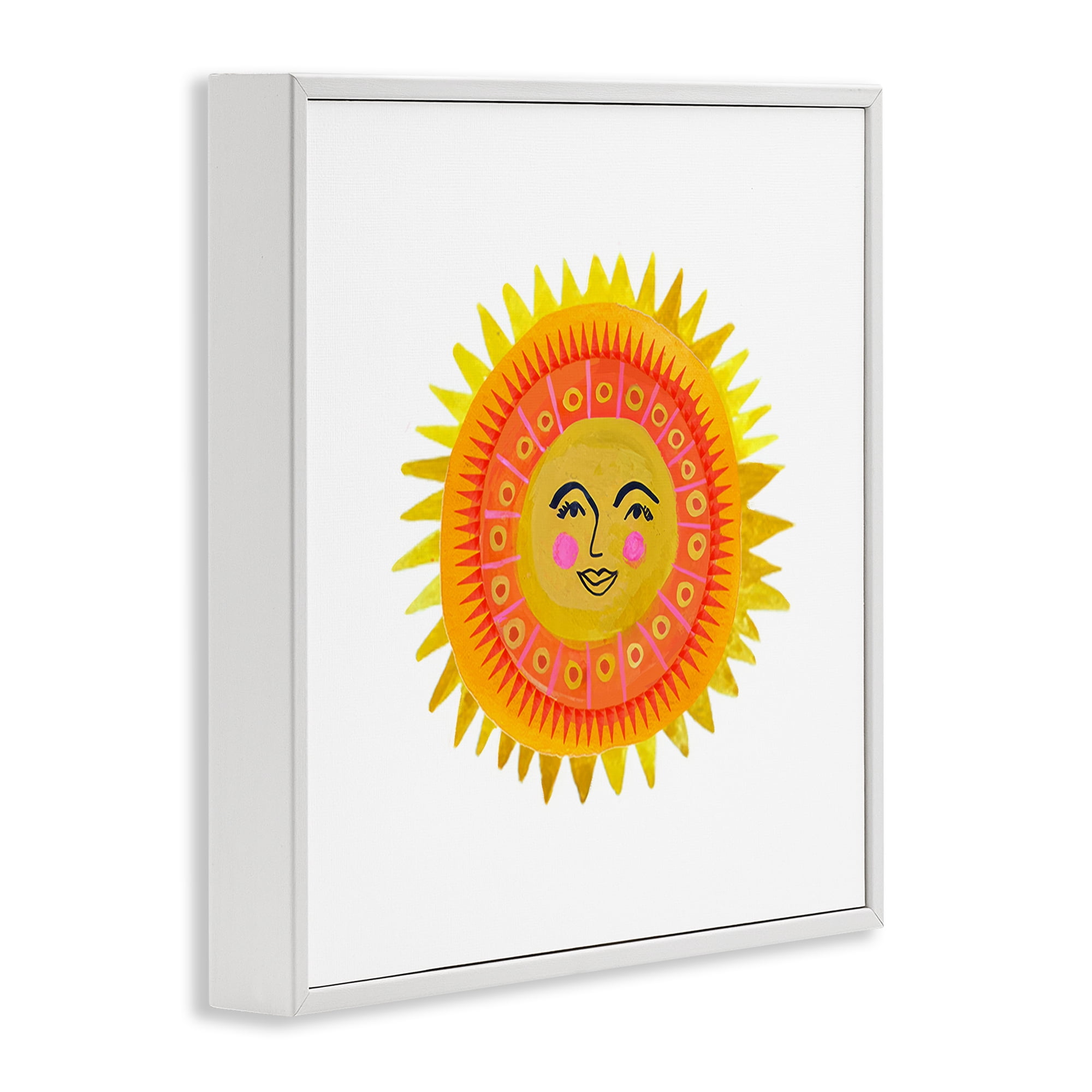 Stupell Industries Eccentric Bohemian Sun White Framed Giclee Art, design by Katherine Herrell Studio