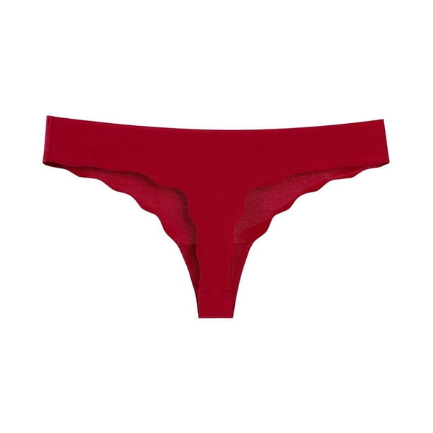 Tanga sexy pura para mujer con bordes ondulados y seda helada, ropa interior femenina sin costuras integrada de cintura baja