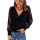 thumbnail image 4 of Camisa de manga larga ANGGREK suéter con cuello en V para mujer elegante y exquisito color lavable a máquina, 4 of 5