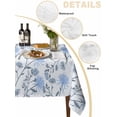 thumbnail image 3 of Blue Spring Floral Tablecloth Rectangle Table Cloths 54x108, Waterproof Tablecloth Outdoor Table Cloth, Flowers Leaves Pastoral Botanical Washable Table Cover for Kitchen Dinning Party, 3 of 8