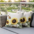 thumbnail image 4 of Vintage Sunflowers Pillow Covers 2 Pack Farmhouse Country Yellow Floral Botanical Pillowcase Waterproof Outdoor Throw Pillow Cover for Patio Garden Square Cushion 26”x26”, 4 of 9