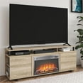 thumbnail image 2 of Beaumont Lane Electric Fireplace Heater TV Stand Console for TVs up to 65" in Golden Oak, 2 of 8