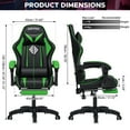 thumbnail image 4 of Hoffree Gaming Chair Massage Game Chair with Footrest and Massage Lumbar Support Ergonomic Computer Chair Height Adjustable with Swivel Seat and Headrest, 4 of 9