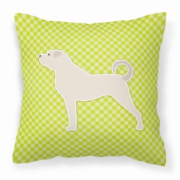 Carolines Treasures BB3877PW1818 Anatolian Shepherd Checkerboard Green Fabric Decorative Pillow