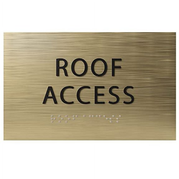 ADA CENTRAL SIGNS - 6" X4" Roof Access Sign - ADA Compliant Tactile Graphics Grade 2 Braille Text | Wall Mount Plastic Signs for Shopping Malls, Offices, Hotels, Schools, Apartments & Restaurants