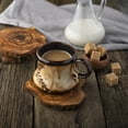 thumbnail image 3 of Olive Wood Coasters Set of 4, Perfect Handmade Wooden Coasters for Table or Cabin Decor - Round, 3 of 5