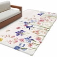 thumbnail image 2 of Spring Floral 3'x5' Washable Rug, Watercolor Summer Botanical Flowers Non-Slip Area Rugs for Entryway Kitchen Classroom, StainResistant Dorm Throw Carpet, Low Pile Soft Indoor Floor Mat, 2 of 9