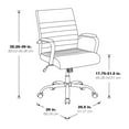 thumbnail image 3 of Mid-Back Office Chair with Padded Armrest  in Blue Fabric, 3 of 10