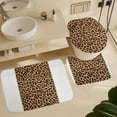 thumbnail image 5 of Colorful Leopard Print 4 Pcs Shower Curtain Set with Rug Bathroom Sets with Waterproof Fabric And Non-Slip Rugs Toilet Lid Cover Bath Mat Decor with Hooks, 5 of 7