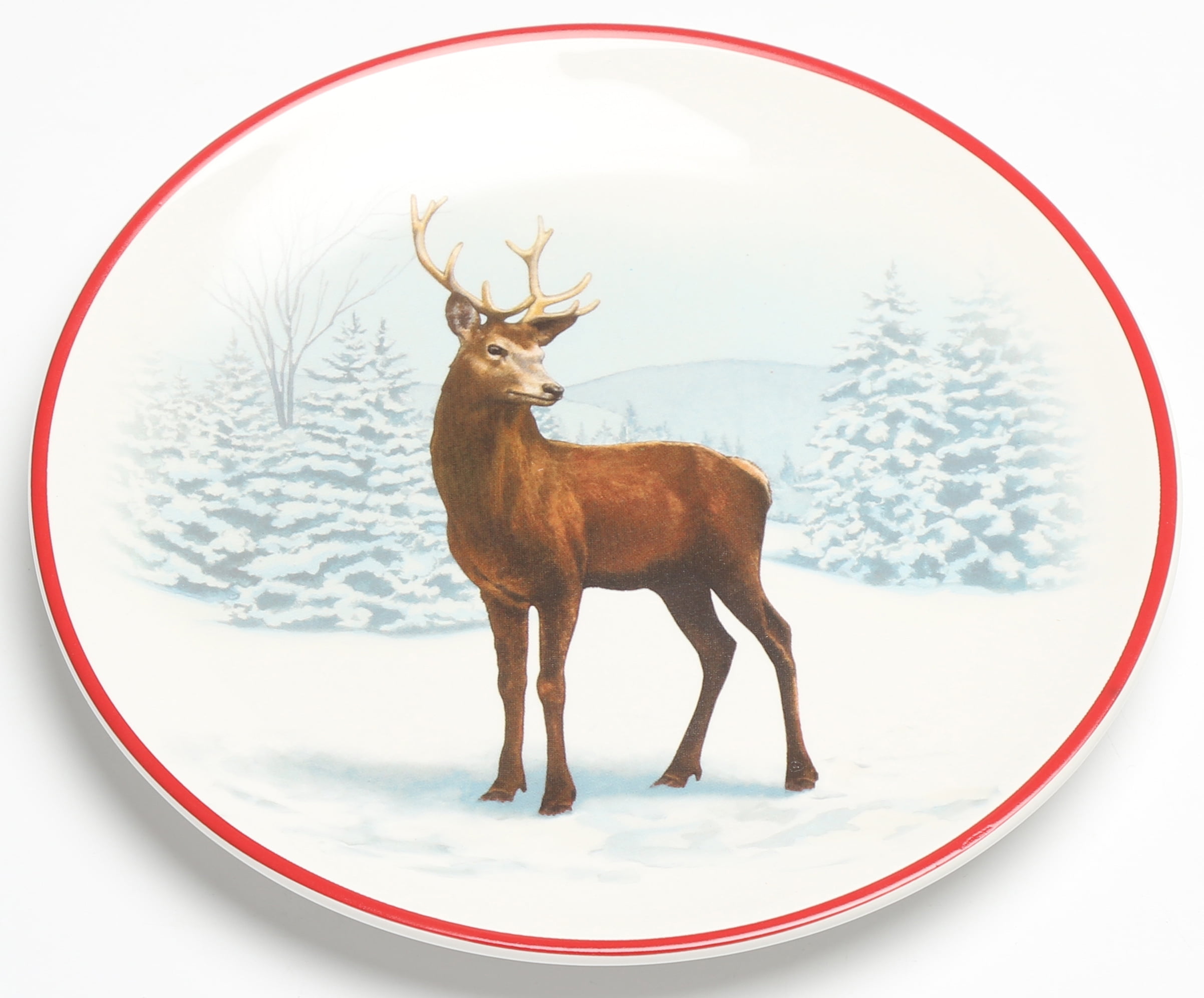 Holiday Time Deer Salad Plate
