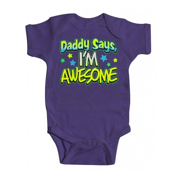 Toddlers "Daddy Says, I'm Awesome" Bodysuit - Purple - 18 Months